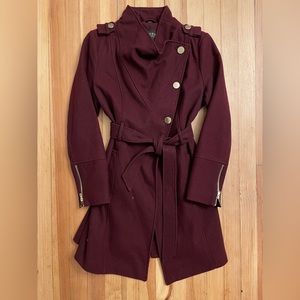 Guess Los Angeles Burgundy Pea Coat